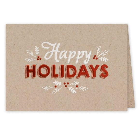 Kraft Holiday Greetings Christmas Card Pack of 24 - Picture 2 of 5